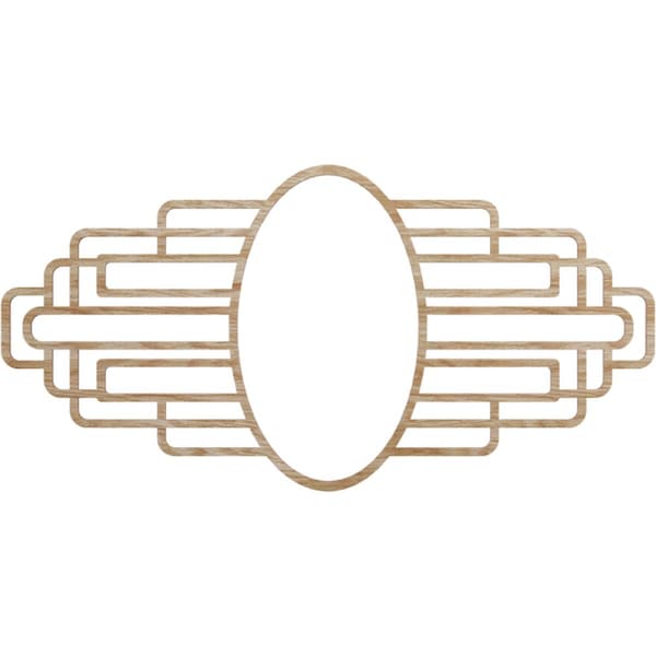 Ekena Millwork Elizabeth Wood Fretwork Pierced Medallion, 26"W x 13"H x 7 1/8"IW x 12 3/8"IH x 3/8"T, Red Oak CMWP26X13X0375EBRO - main